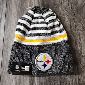 Pittsburgh Steelers Folded Stripped Gray/Yellow New Era Beanie NWT OSFM